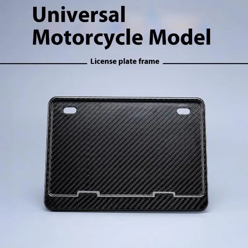 1/2Pcs Motorcycle License Plate Frame License Plate Holder Universal License Plate Bezel Carbon Fiber Rear License Plate Holder