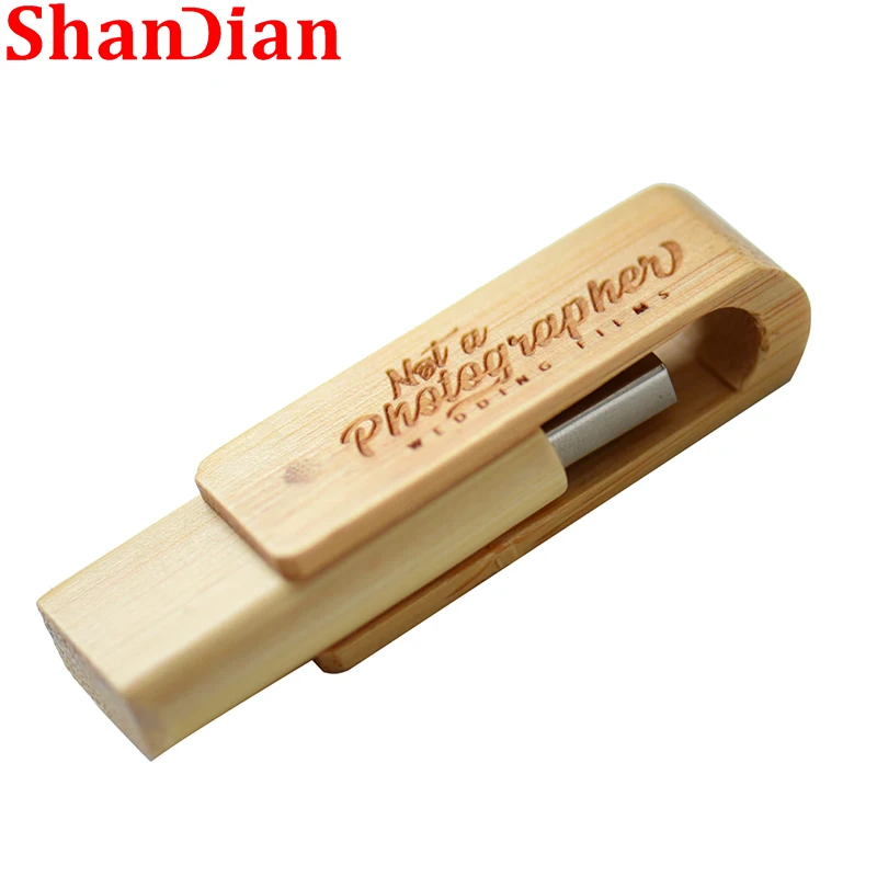 Free logo 128GB Rotatable USB Flash Drive Gift Key Ring 64GB Pen drives Bamboo Creative Gift Memory Stick 32GB U Disk 16GB 8GB