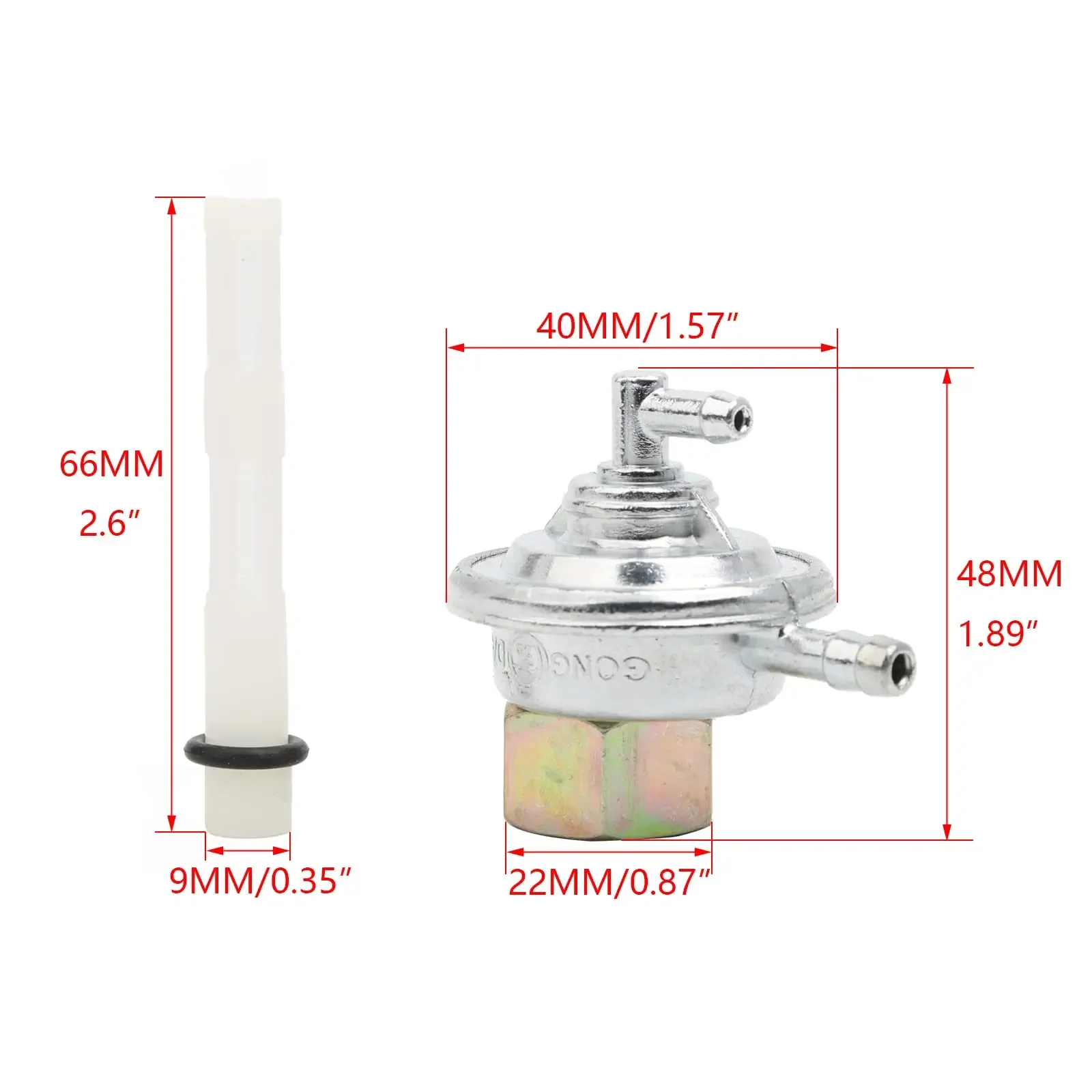 Double-Pass Fuel Petcock GY6 50cc 125cc 150cc Vacuum Fuel Pump Gas Switch Fit for Chinese Motorcycle ATV Go Karts Scooter Moped