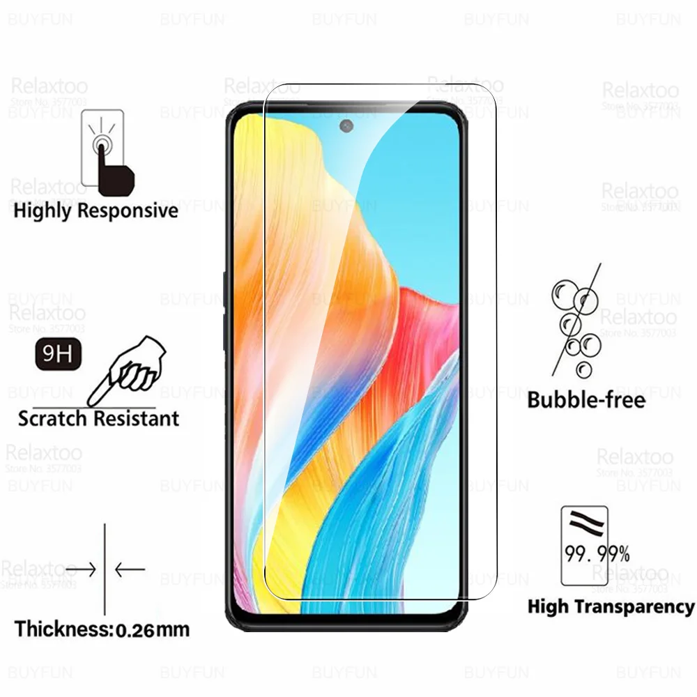 4Pcs Screen Protector For Oppo A98 5G 2023 Tempered Protective Glass Appo Orro A 98 98A OppoA98 CPH2529 2023 6.72'' Armor Glass