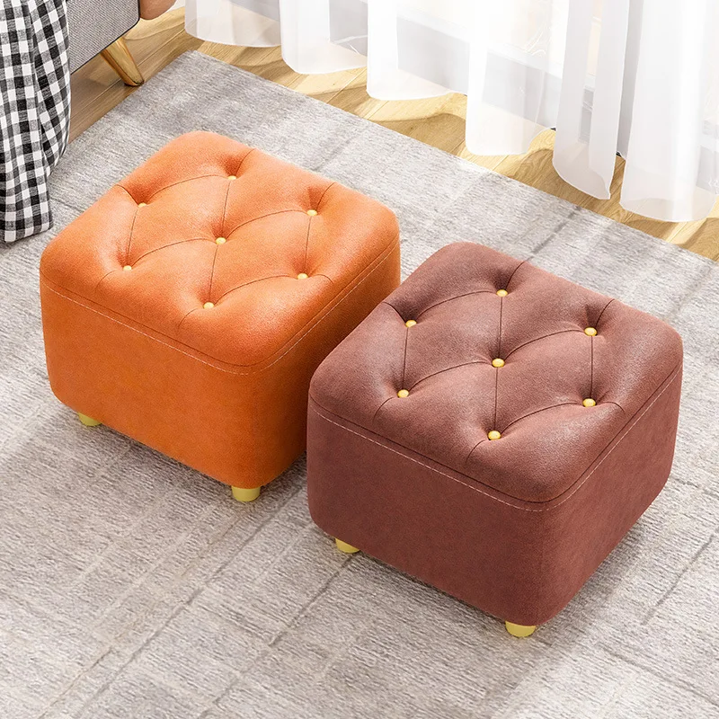 

Furniture Multifunction Stool Square Soft Stool Sofa Stools Change Shoes At The Door Household Modern Simple Round Stool