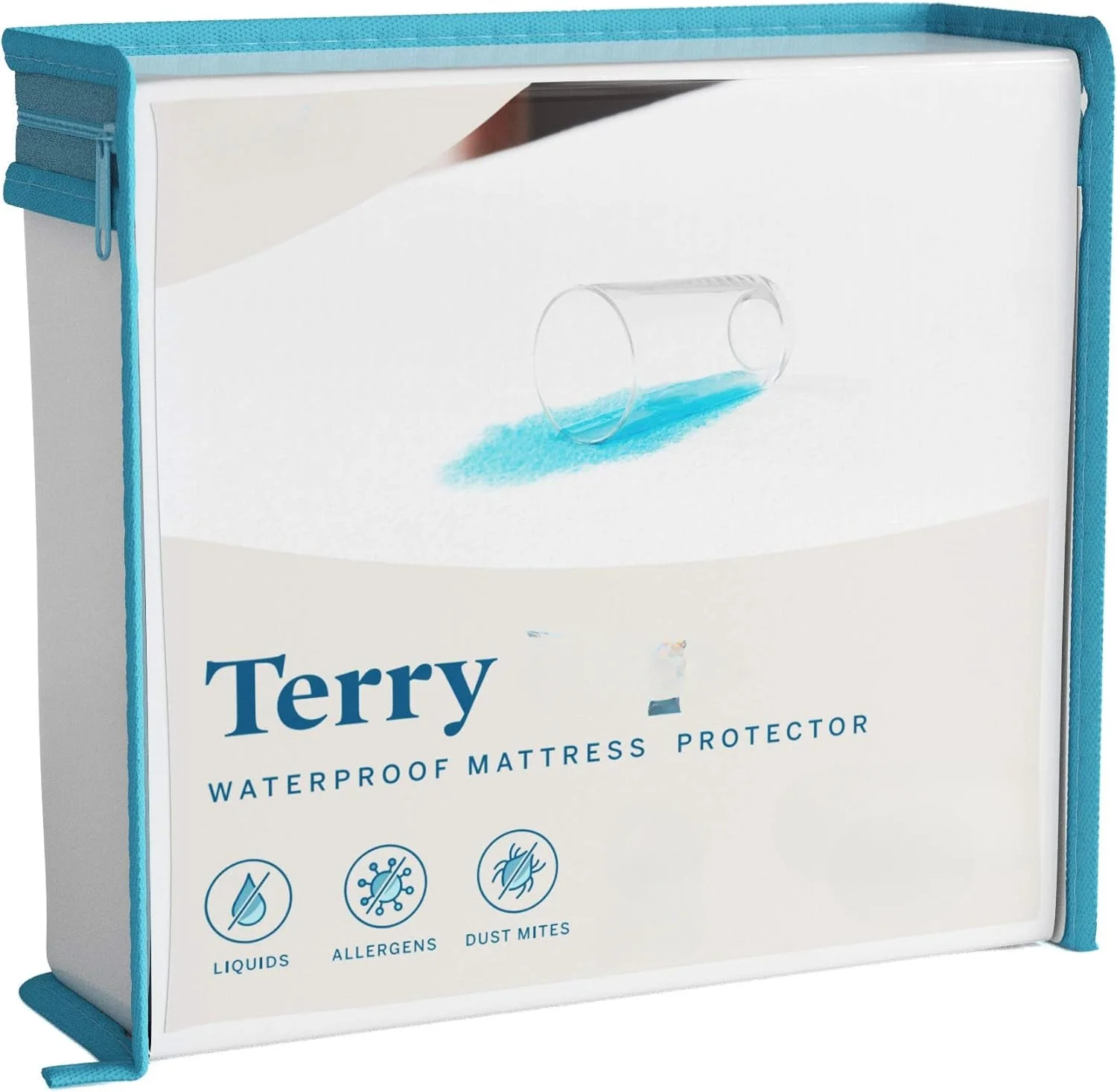 Hypoallergenic Waterproof Mattress Protector - Universal Fit, Cotton Terry Top,White