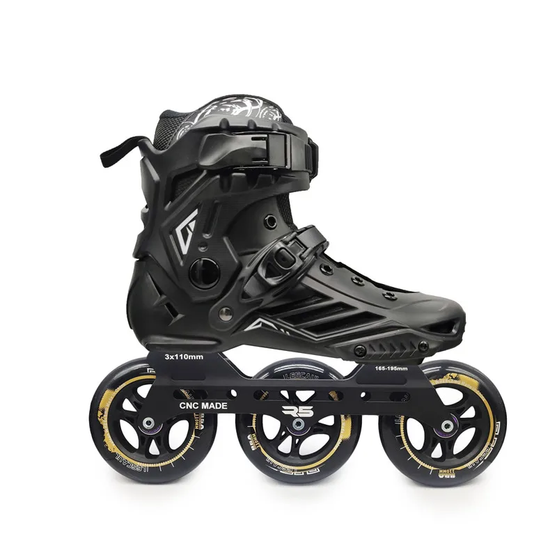 Premium Adults Roller Skates Shoes with R5 3X110mm Tire Student Boys Girls Street Road Inline Skating Patines White Black 110mm