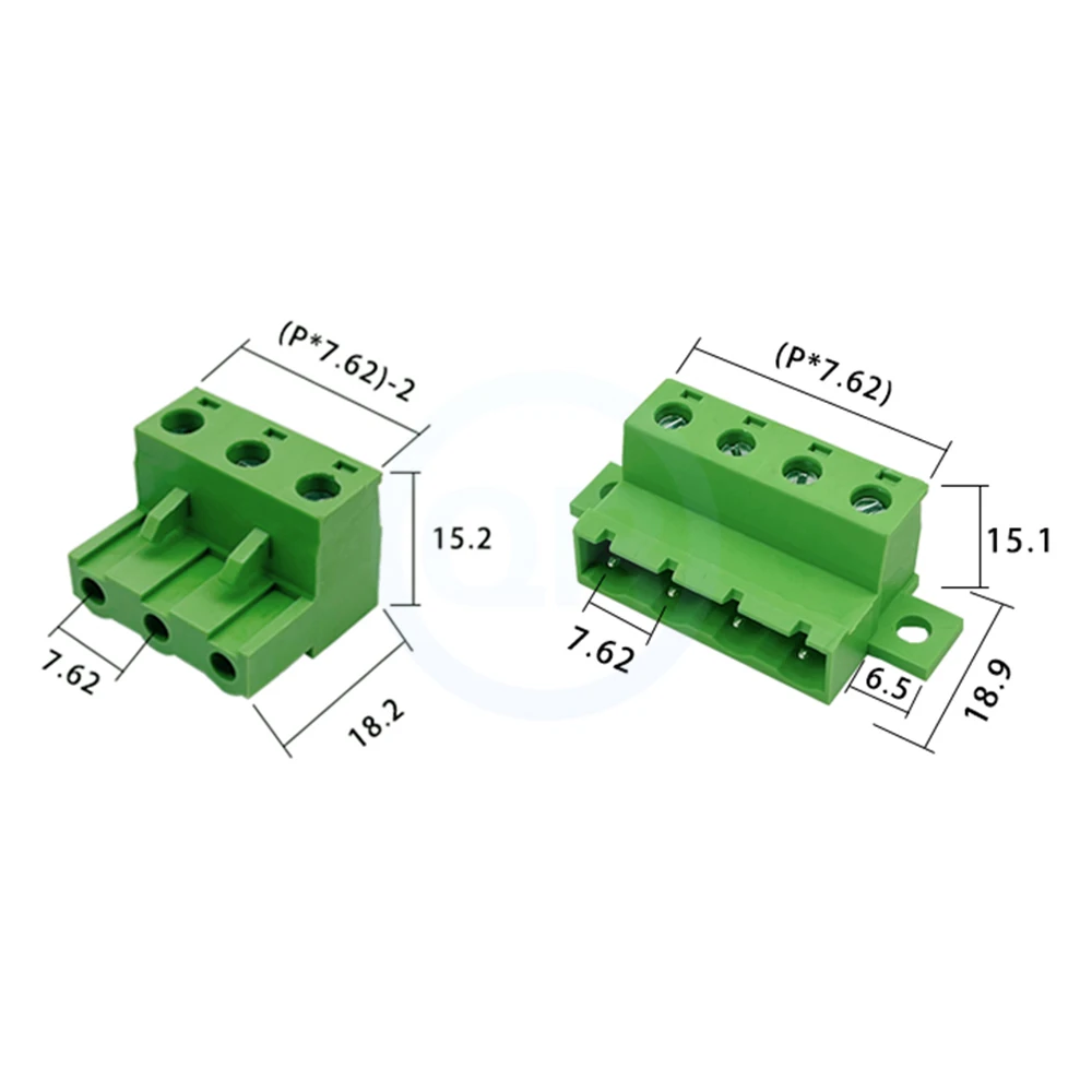 (5 Sets) KF 2EDGRKC + 2EDGK 7.62mm Solderless Butt Terminal Locking Plate Fixing Butt Plug-in Complete Set 2~12P 15EDGRKC 7.62
