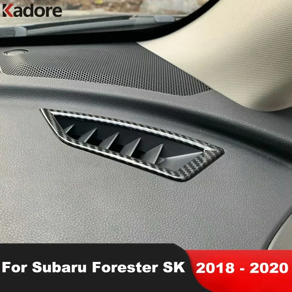 Car Front Upper Air Condition Vent Outlet Cover Trim For Subaru Forester SK 2018 2019 2020 Carbon Fiber Interior Accessories