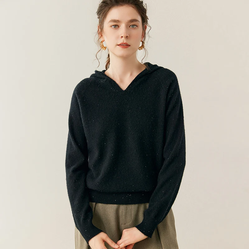Choice High Quality 100% Cashmere Sweater Women Winter Soft Warm Solid Hoodie Pullover Cashmere Knitwear New Fashion Tops