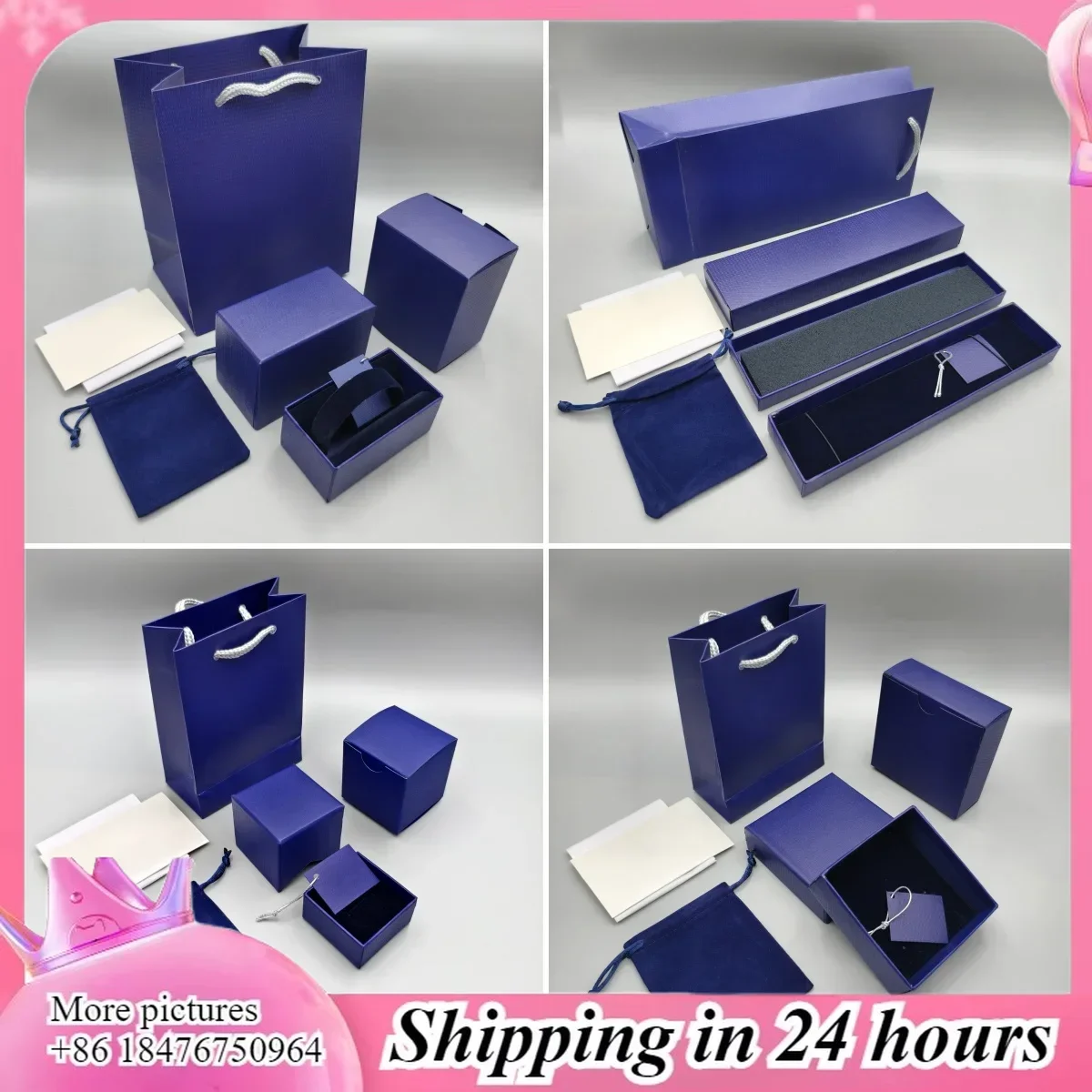 2024 SW MOTO Austria original jewelry box blue classic bracelet necklace earrings ring box bag high quality jewelry gift box