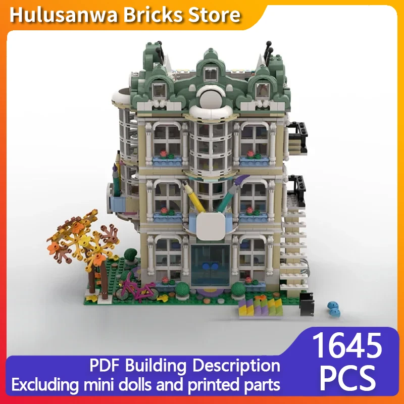 Street View Model MOC Building Bricks Corner Of Art School Classroom Modular Technology Gifts Holiday Assemble Children Toy Suit