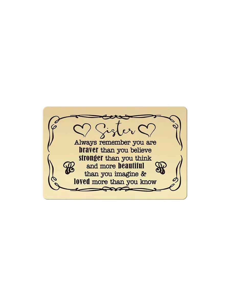 1 Pc Metal Business Card, 0.8mm Blank Stainless Steel Wallet Clip Insert Card, Metal Greeting Card, Birthday Gift Card