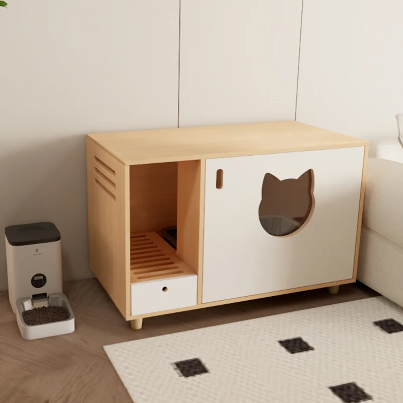 

Corridor pet cabi net cat toilet c abinet storage integrated semi-closed cabinet dog-proof cat litter box storage cabin et