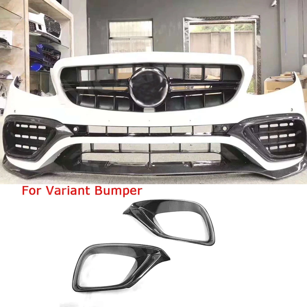 Carbon Fiber Material Front Bumper Air Vent Outlet Fog Cover Trim for Mercedes Benz E Class W213 E63 2017 2018 2019