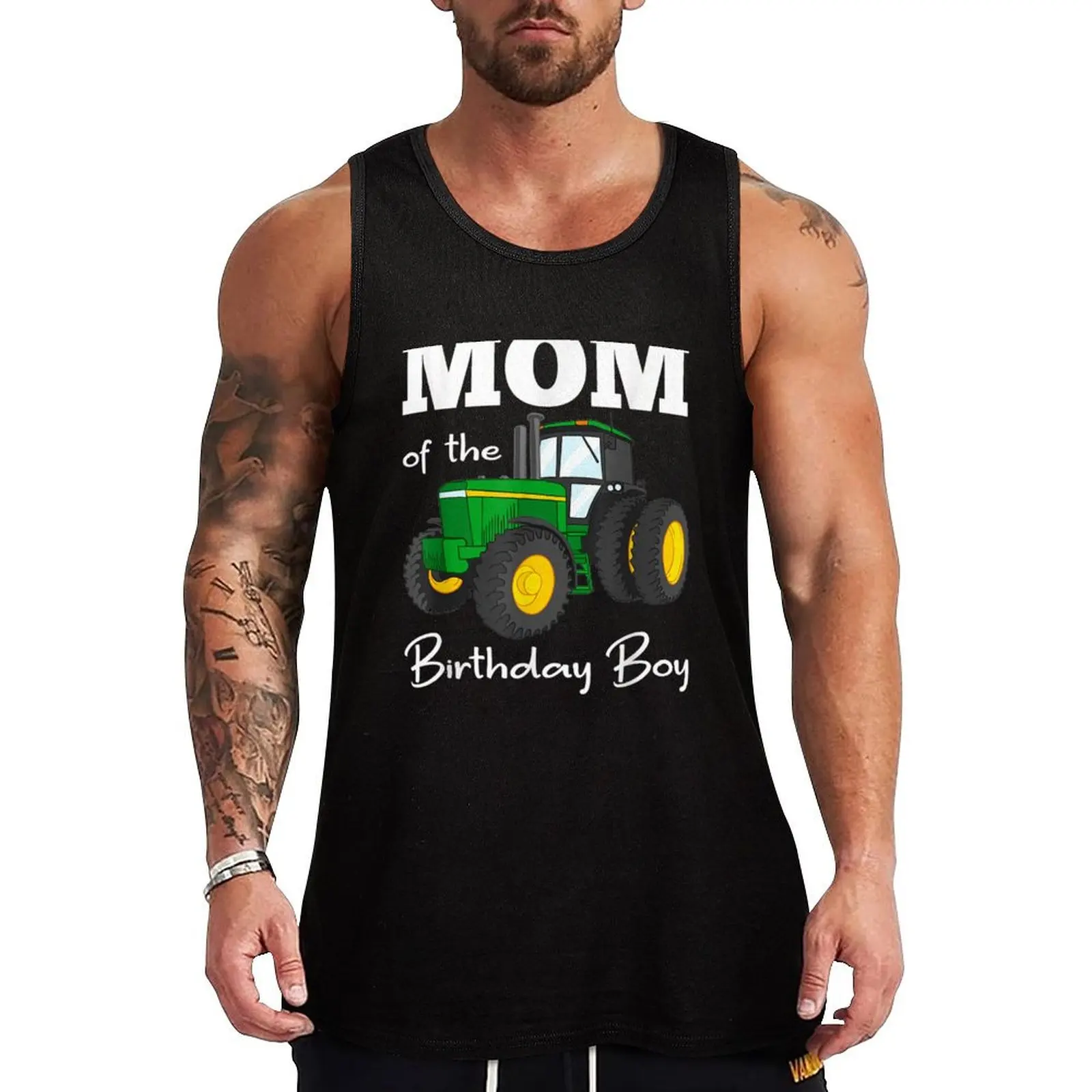 

Mom Of The Birthday Boy Tractor Farm Party Tee Tank Top gym Men's t-shirts summer clothes man 2025 Man gym clothes summer 2025