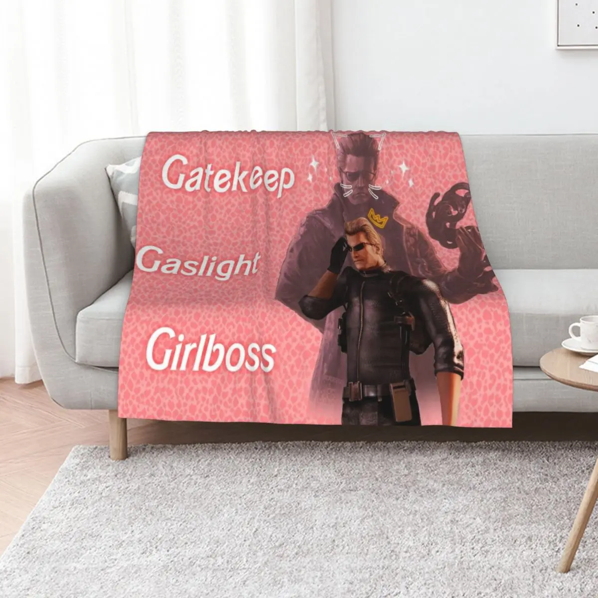

Wesker : Gaslight Gatekeep Girlboss Throw Blanket Plush Luxury Brand Thin for babies Blankets