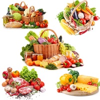 Tri koshki RC061 Fresh Vegetables Kitchen Sticker Decal Pvc Waterproof Kitchen Wall Decoration Cabinet Refrigerator Door Sticker