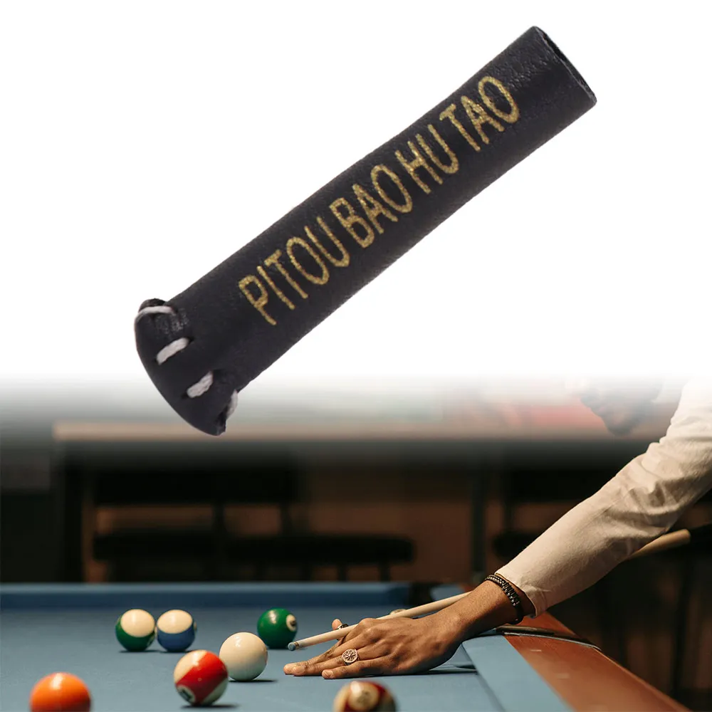 Leather Snooker Cue Protective Moistureproof Cue Sleeve Cue Head Cover Dustproof Professional Billiard Tip Protector