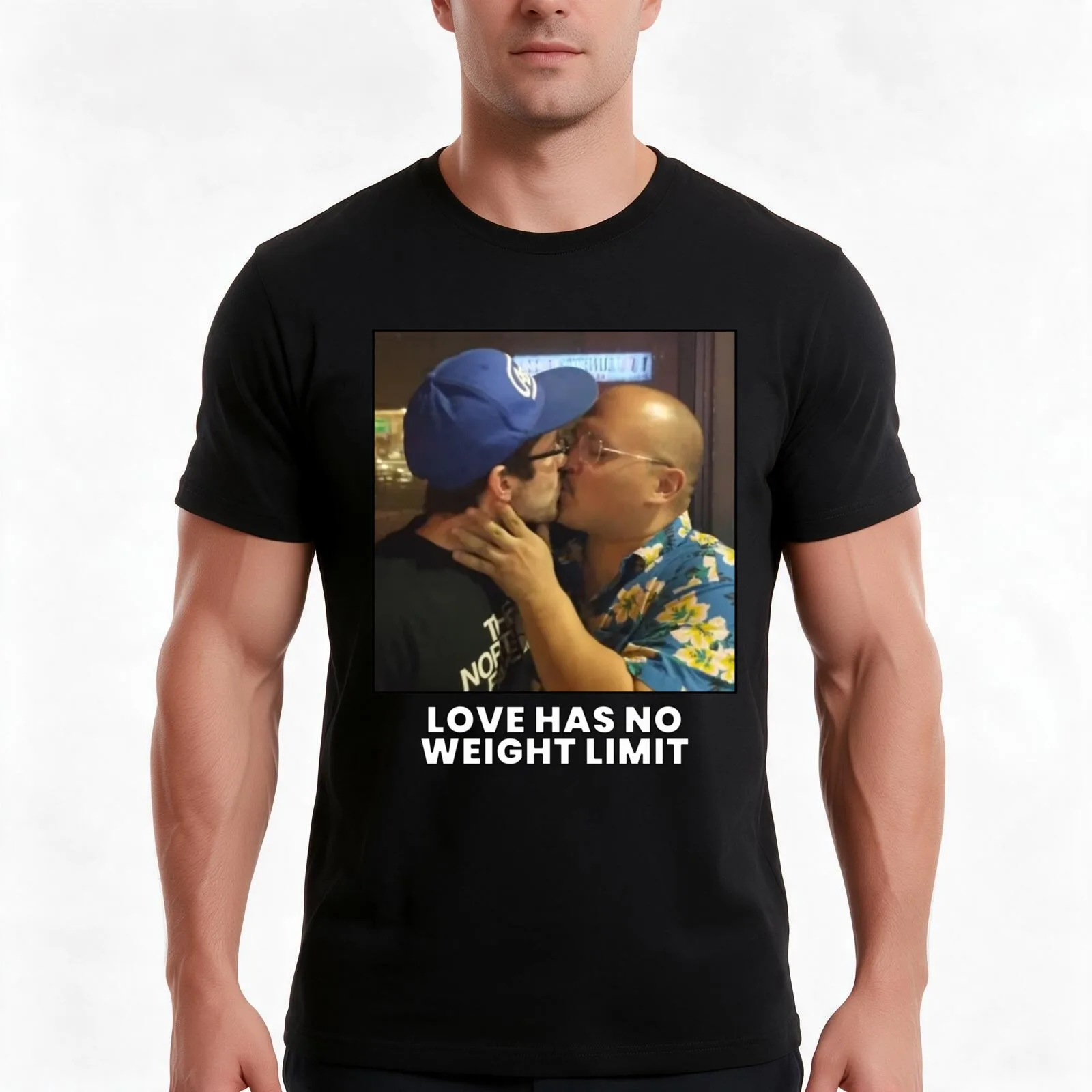 Nick and Stav Kiss T-Shirt, Summer Casual Cotton Tee, Oversized Streetwear Tops, Vintage Graphic Print, Loose Fit Short Sleeve