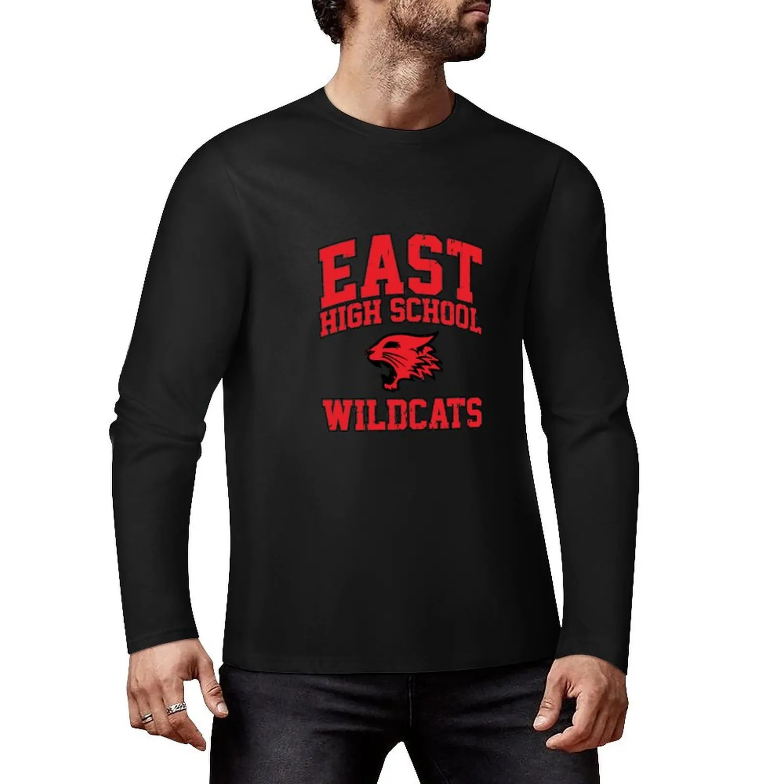 East High School Wildcats Long T-Shirt tops sports fan t-shirts T-shirt for a boy mens white t shirts