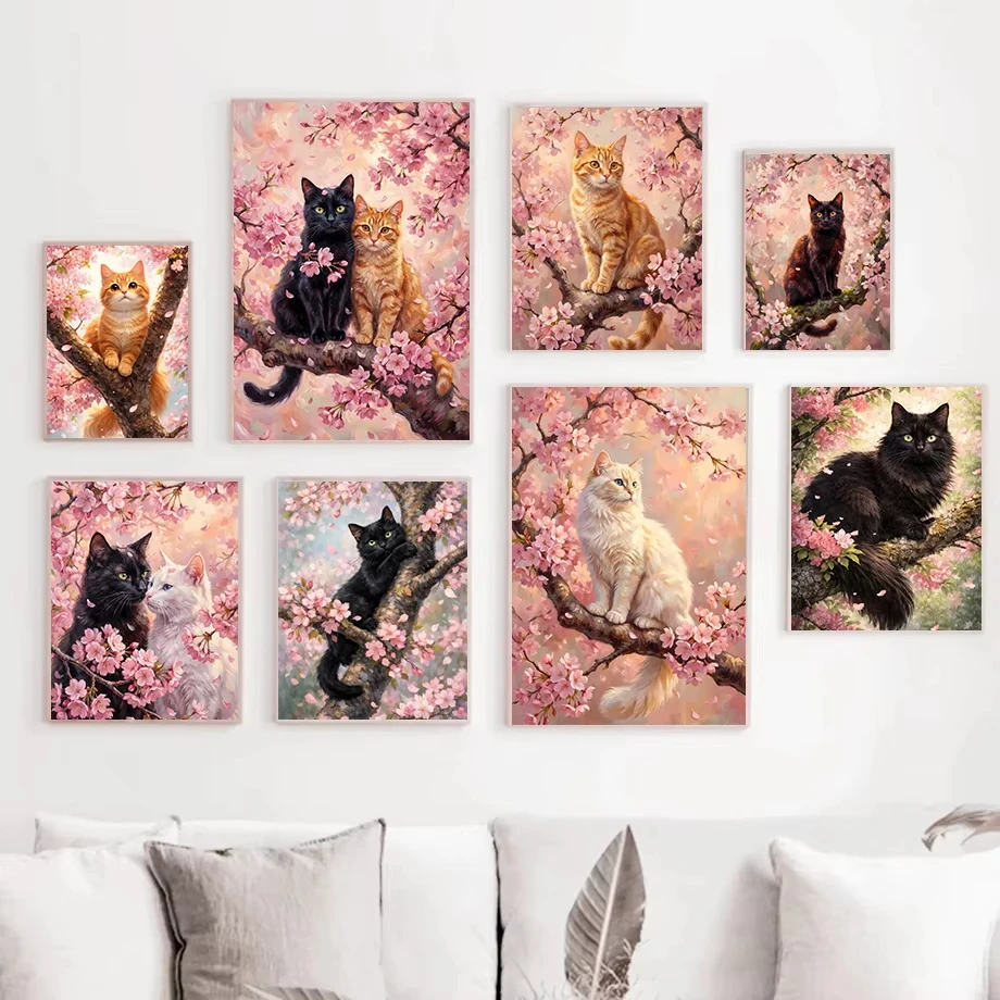 Acrylic Paint By Numbers Romantic Classic Cat Painting By Numbers on Canvas Coloring By Number for Adults Paint Digital Art