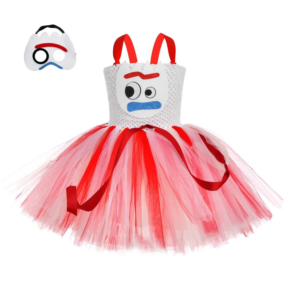 

Toy Forky Tutu Costumes for Baby Girls Christmas Halloween Fancy Dresses for Kids Birthday Carnival Clothes with Eyes Patch