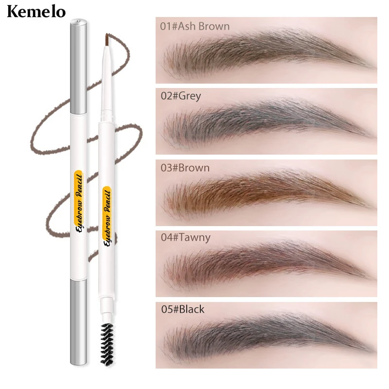 Kemelo-lápiz de cejas muy fino, resistente al agua, resistente al sudor, duradero sin decoloración, Maquillaje Artístico, raíz especial clara