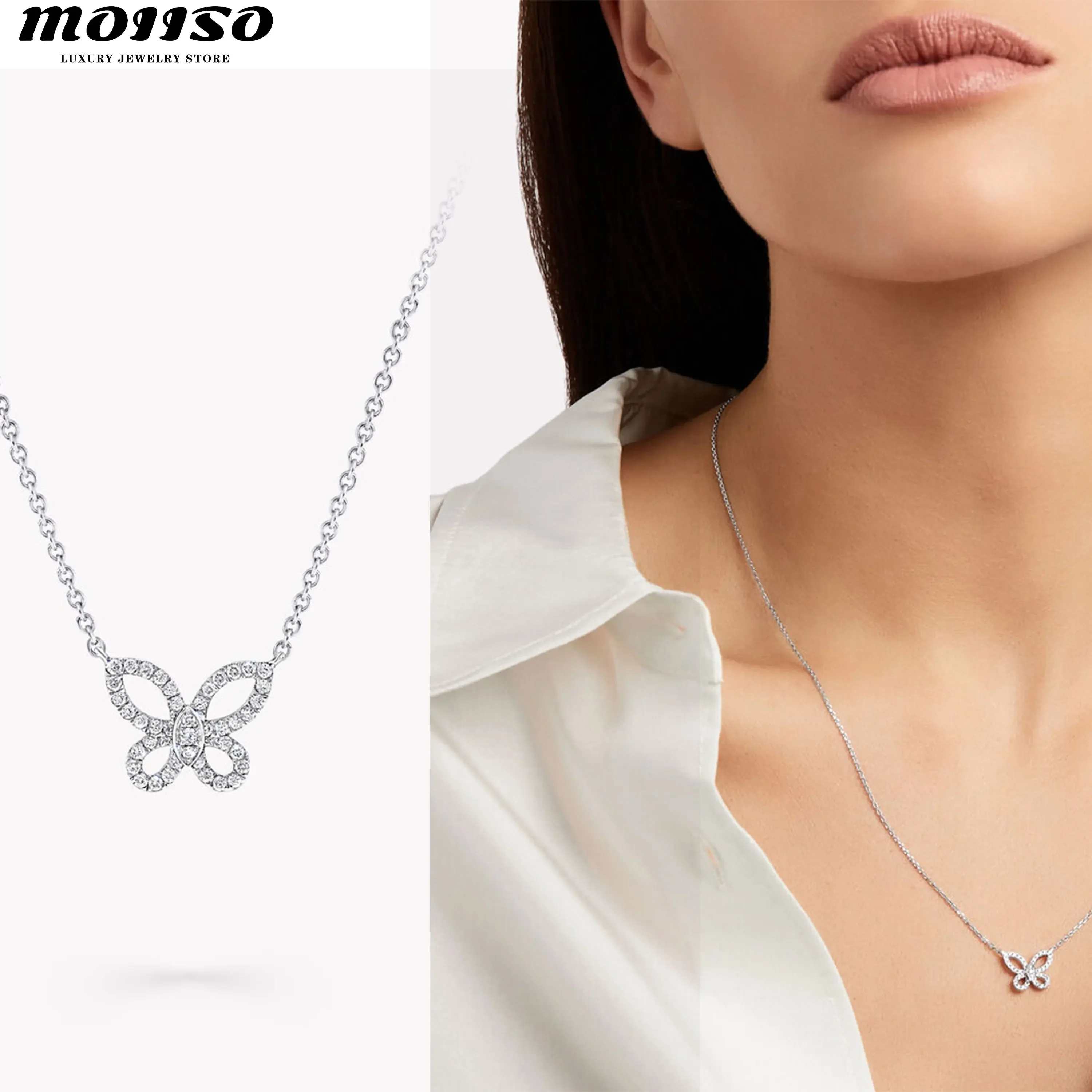 

2025 S925 Butterfly Phantom Small Diamond Necklace: Exquisite and Radiant Promise at the Neck