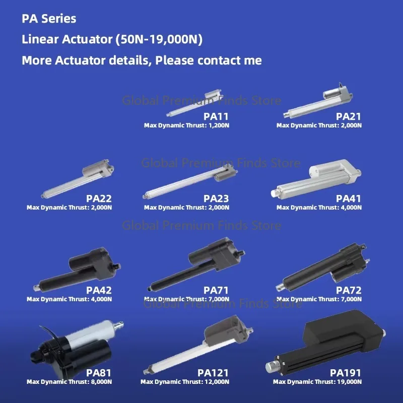 

High-Speed Linear Actuator with Controller | 12V/24V 2000N Thrust 600mm Stroke for Cart DC Motors