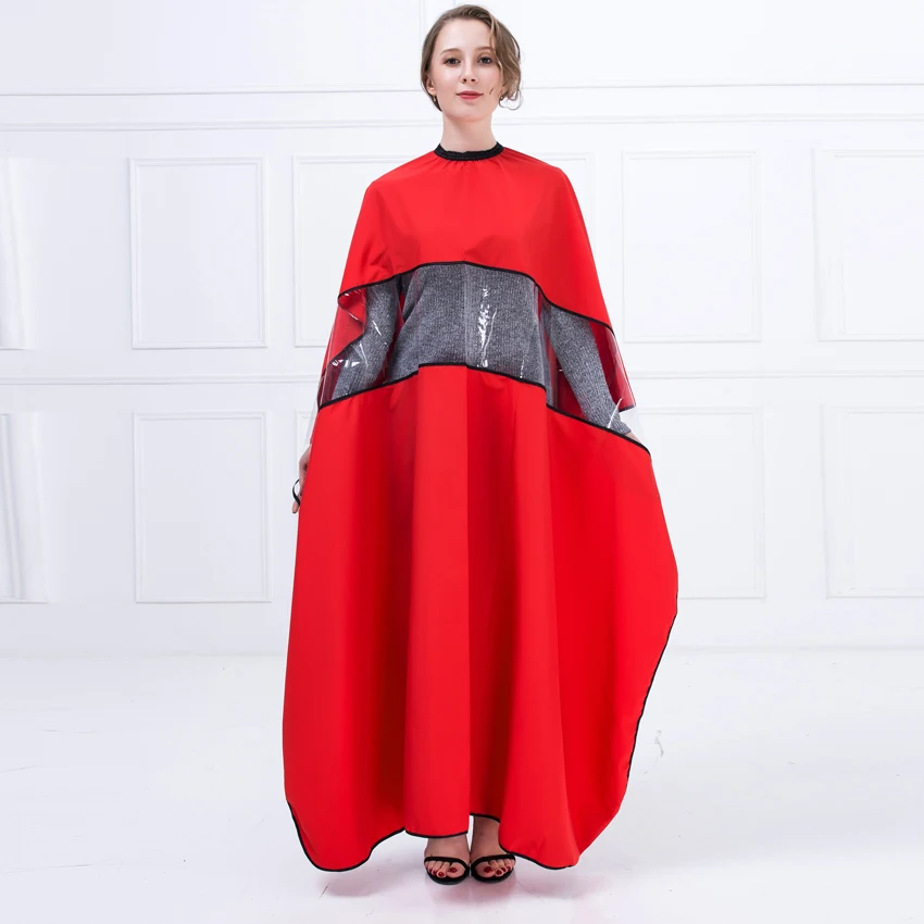 Profesjonalna peleryna fryzjerska do strzyżenia włosów, wodoodporna, antystatyczna, oddychająca, przezroczysta peleryna do salonu fryzjerskiego.