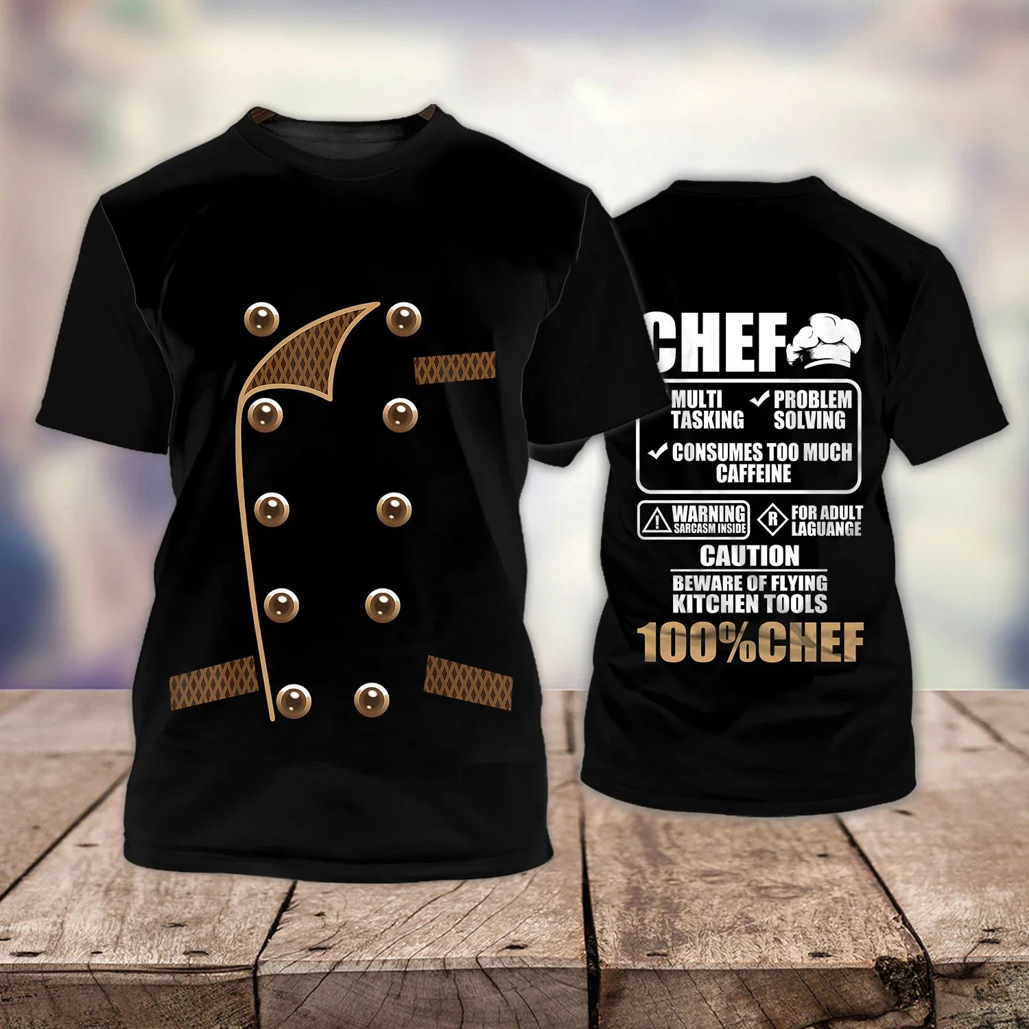 Chef Shirt Men\'s T-shirts 3D Custom Printed Men\'s Clothing O-Neck Oversized Cheap Short Sleeve Tops Fashion Punk Streetwear 6xl