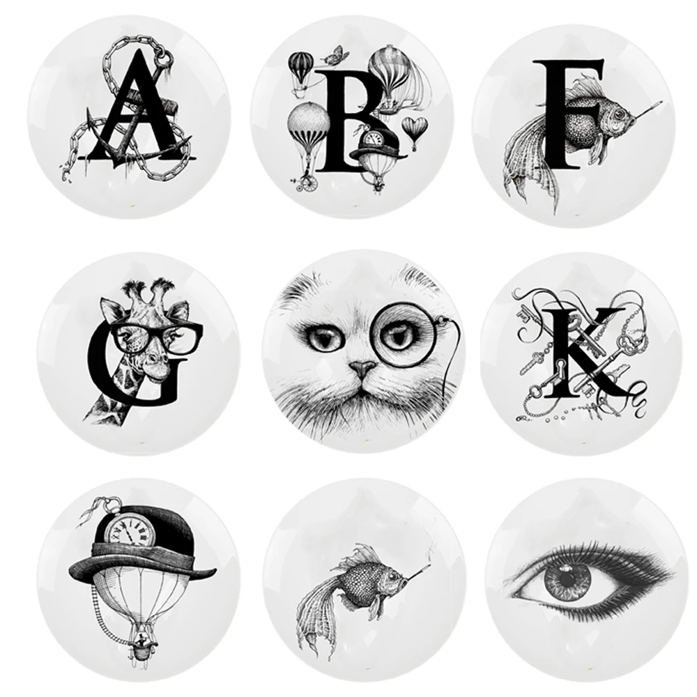 

Personalized Alphabet Animals Creative Plates Pattern Ceramics Wall Hanging Living Room Decorative Background Plate Nordic Style