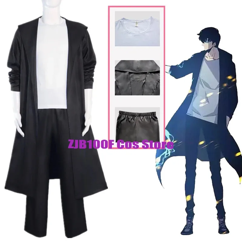 zizi 2025 Anime Knight Killer Sung Jin-woo Jinwoo Kostum Cosplay WigShun Mizushino Trench Coat Wanita Pria Halloween Role Play O