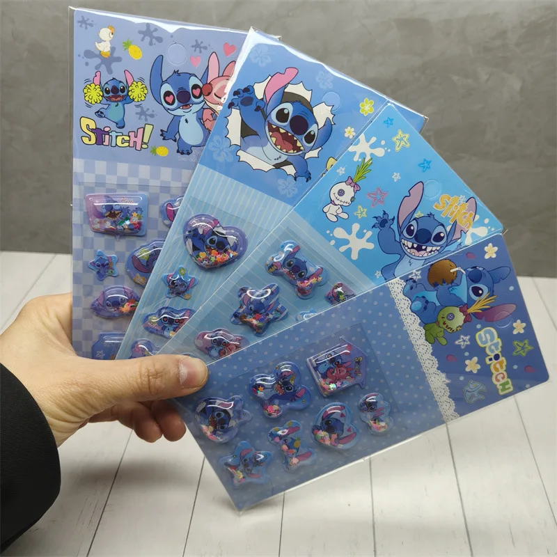 

Miniso Disney Stitch розовая встряхивающая наклейка милая звезда детский стежок 3D ручные заметки карманная декоративная наклейка из коры