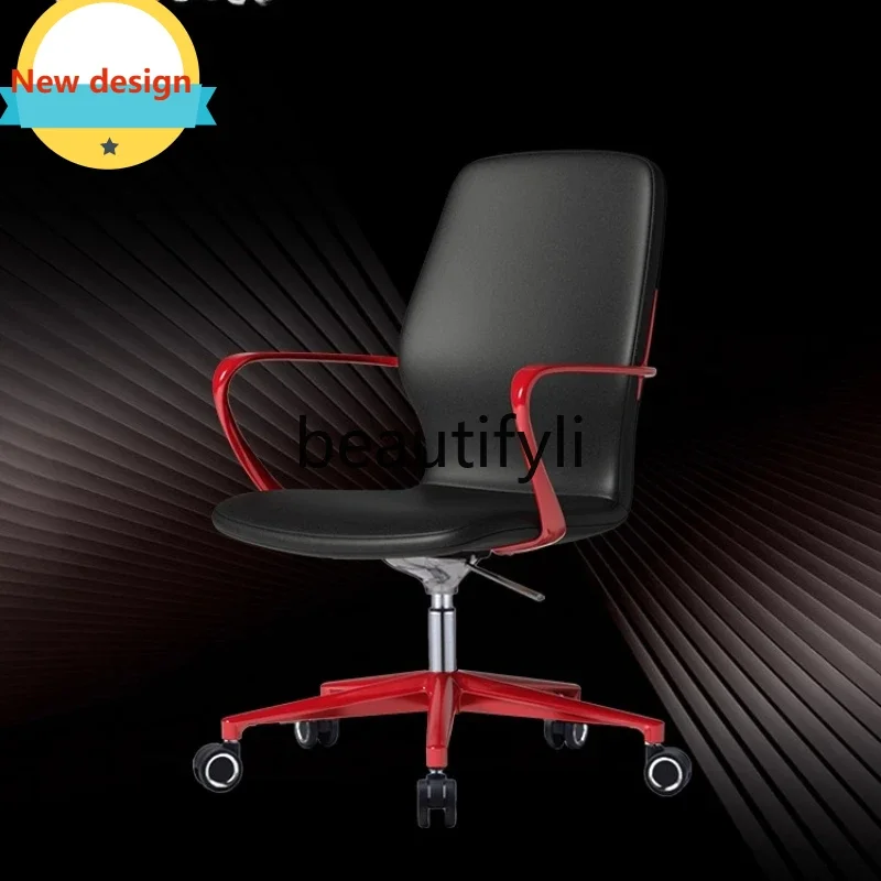 LL A139 Genuine Leather Computer Executive Chair for Home Use, Meeting, and Negotiation, Mid-Class Chair
