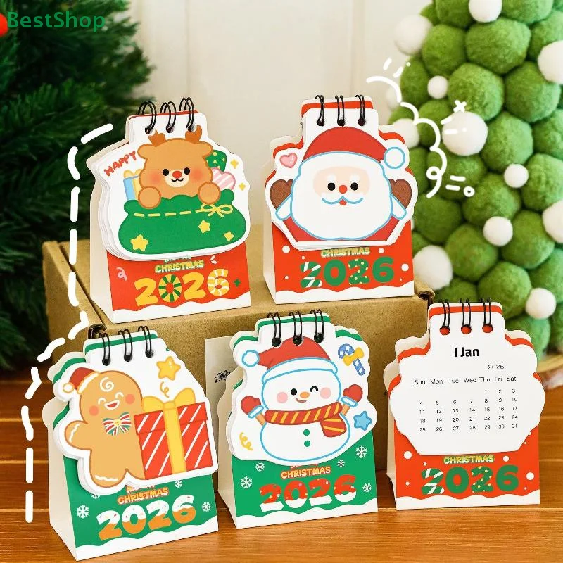 

❤️2026 Mini Christmas-themed Desk Calendar Desktop Calendar Coil Planner To Do List Coil Calendar