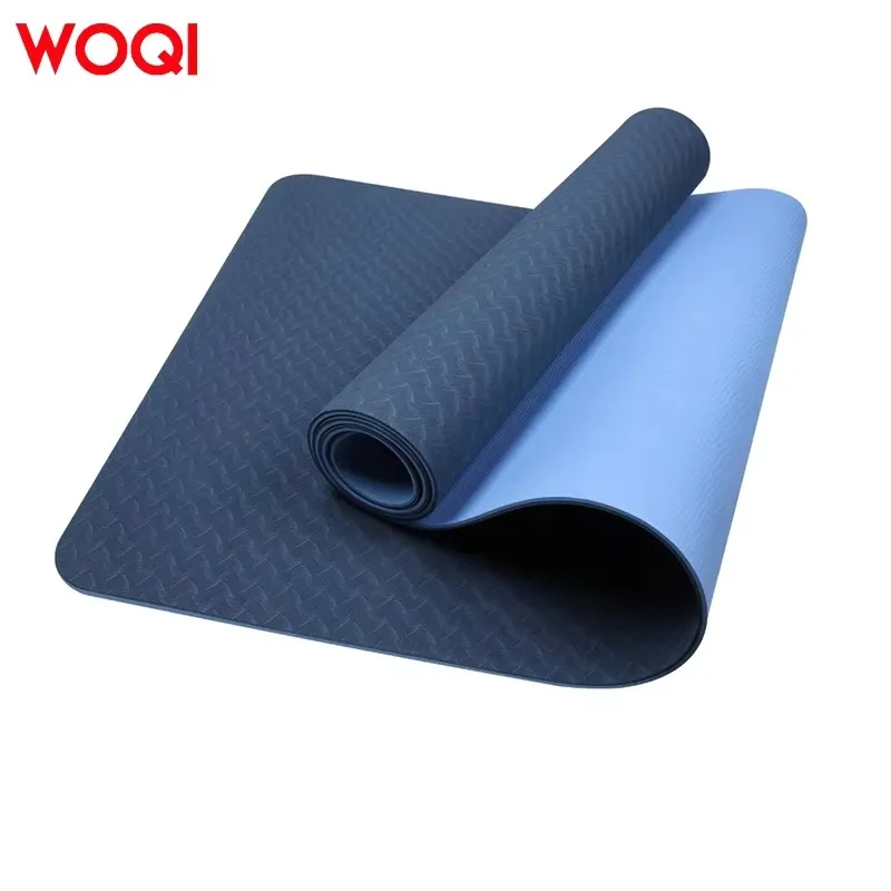 YTYIN WOQI Hot Selling Non Slip Double Layer Eco Friendly TPE Yoga Mat Yoga Pilates 8MM Textured Non Slip Surface Yoga Mats