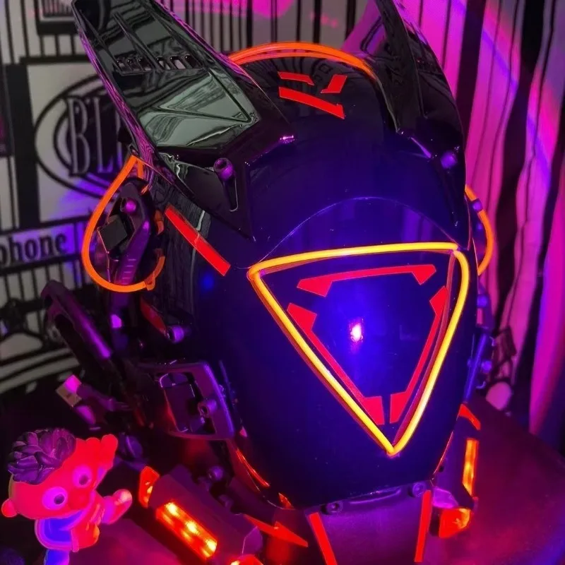 Punk Mask Led Lighting Cosplay Helmet Halloween Christmas Gift Music Festival Party for Adults Helmet Futuristic Face Shield