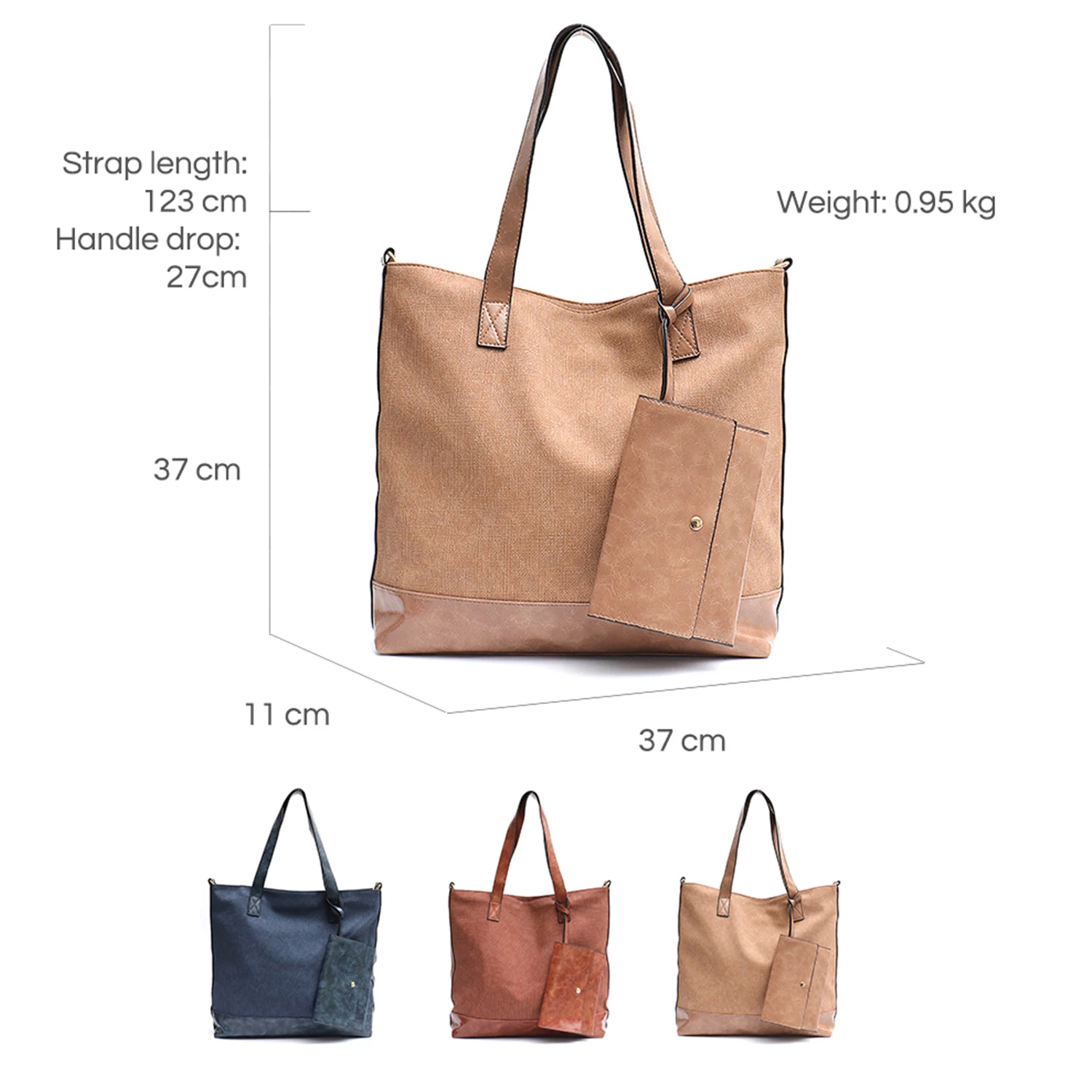 CEZIRA Ladies Fashion PU Vegan Leather Large Fashion Shoulder Tote Shopping Diaper Bag for Women Soft Handbags Hobos Crossbody