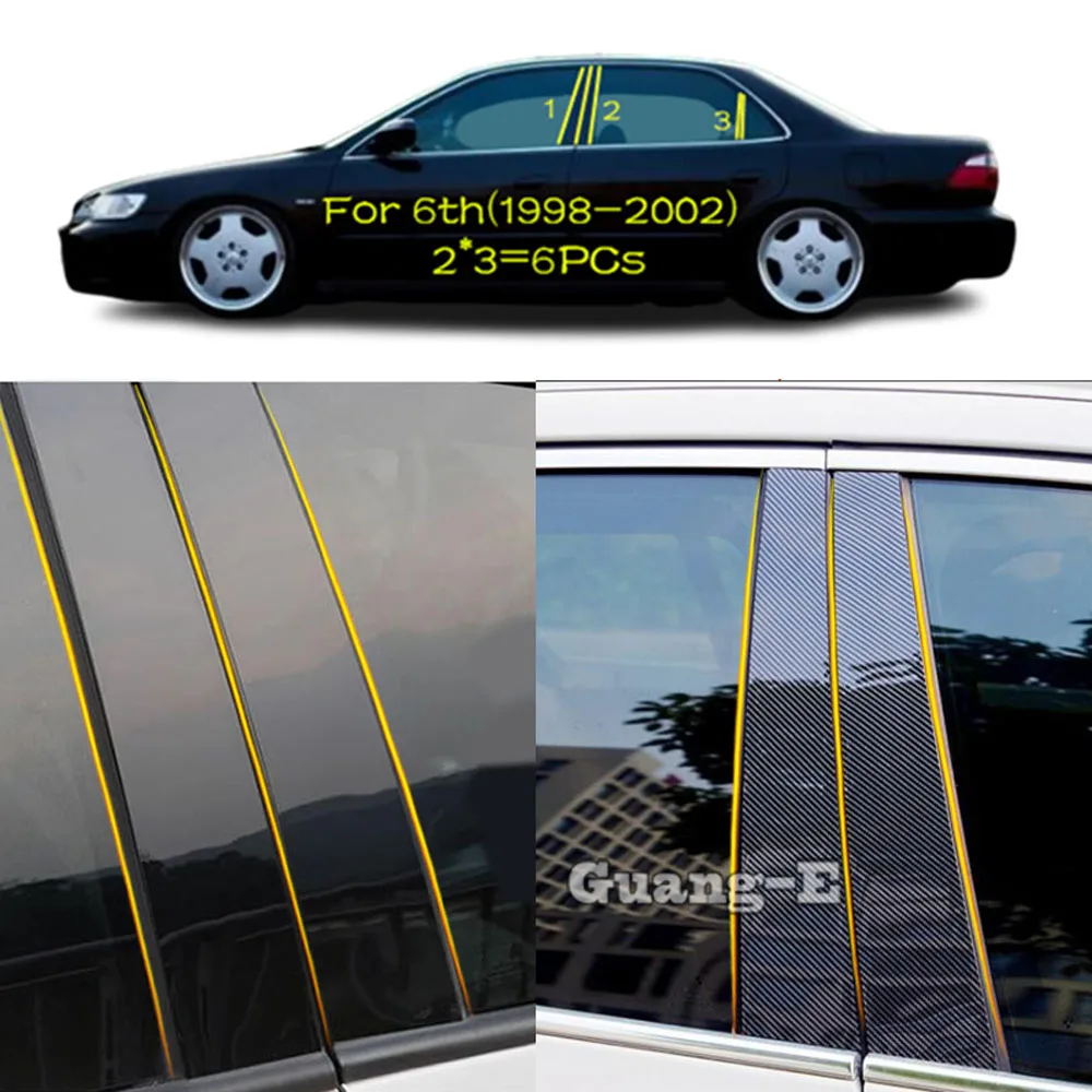 

Car PC Material Pillar Post Cover Door Trim Window Molding Decoration Sticker Plate For Honda Accord 6th 1998 1999 2000-2002