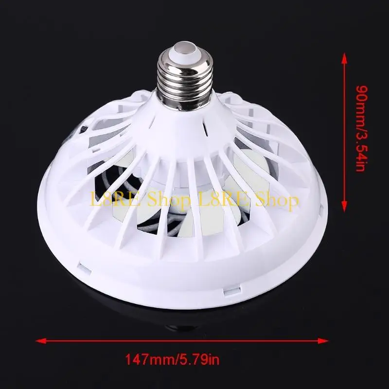 L8RE E27 Ceiling Fan with LED Light Bulb for Home Office Night Market Book Room