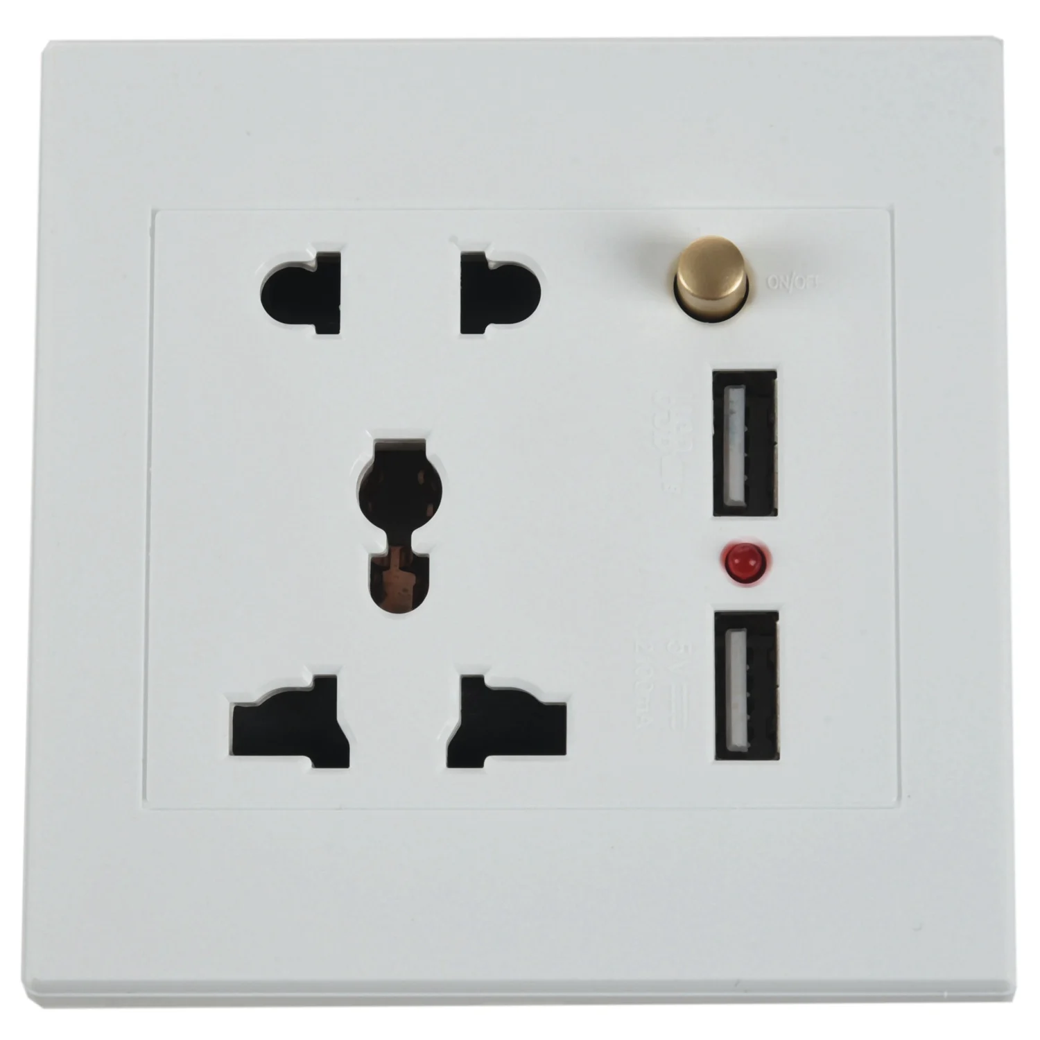 2.1A Dual USB Wall Charger Socket Adapter Universial Power Outlet Panel wite Switch