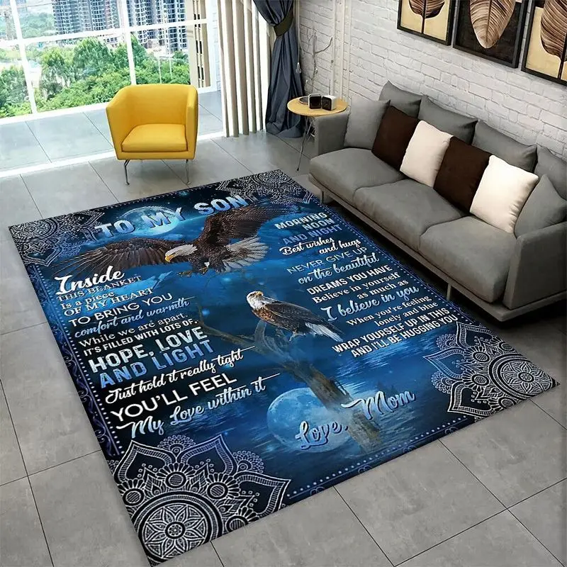 Gift Thanks To My Son Letter Present Large Area Rug Non-slip Carpet for Bedroom Living Room Sofa Doormat Home Decor Floor Mat