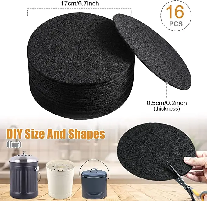 16 Pieces Compost Bin Bucket Filter Replacement Deodorant Home Kitchen Water Dust Filters Accessories Replacing Parts