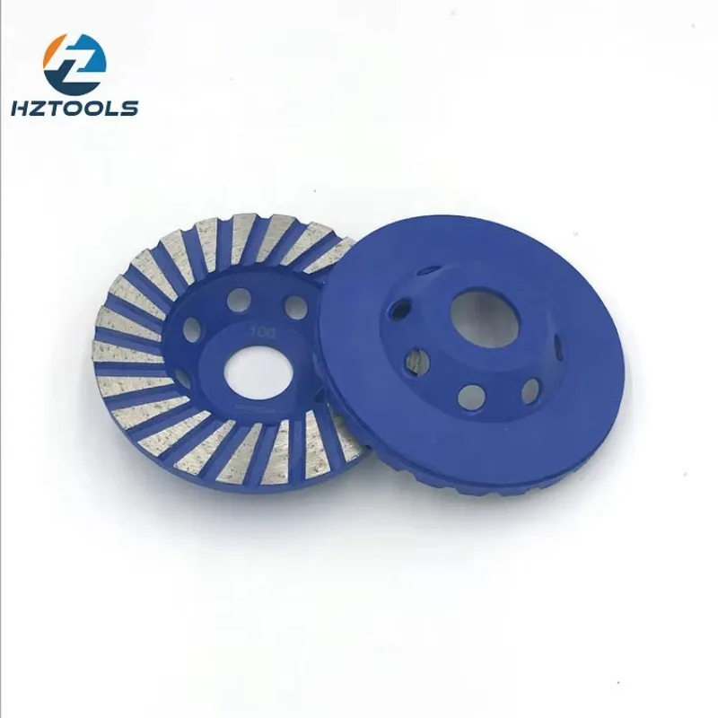 Roda gerinda berlian turbo untuk lantai beton batu granit 100*22.23mm 4in*7/8in.