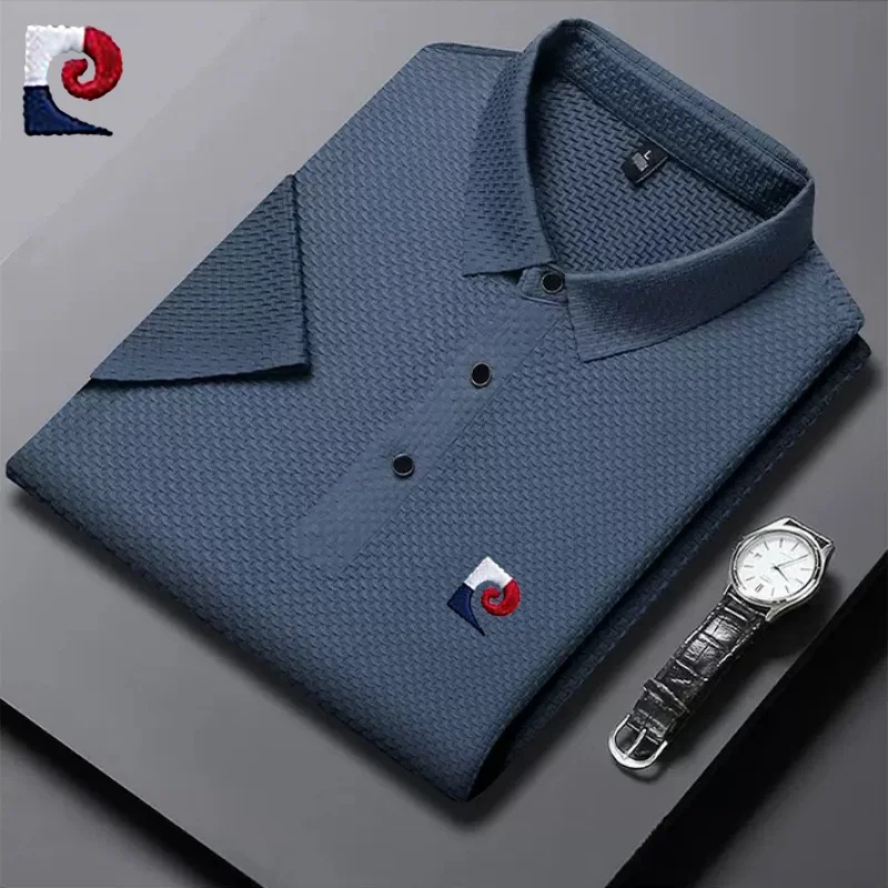 New summer high-quality short sleeved polo shirt for men, trendy, fashionable, casual, breathable and cool top