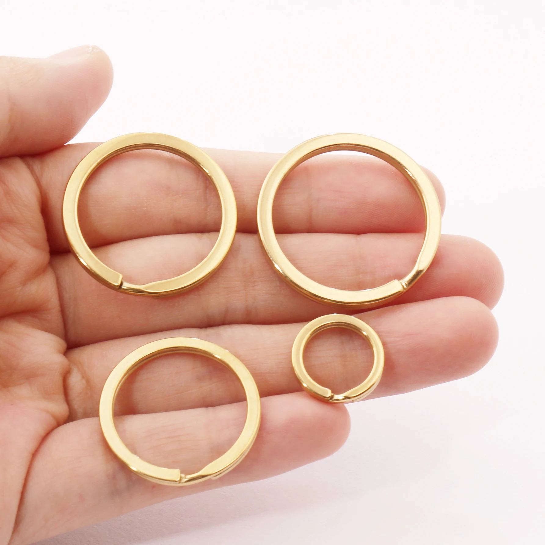 5pcs Stainless Steel Round Flat Blank Keyring Split Ring For DIY Keychain Pendant Car Keys Bag Hanging Jewelry Accessories