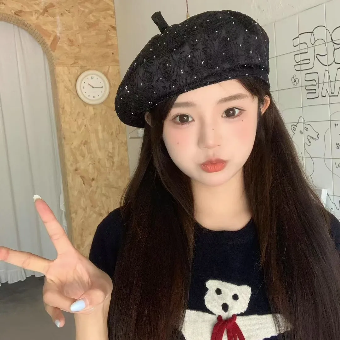 Retro Forward Hat Big Head Circumference Show Face Small French Beret Hat Women's New Autumn Painter Hat Berety Damskie 4m827