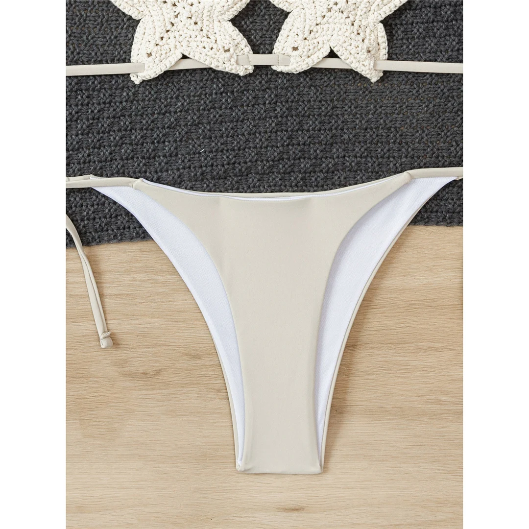Neuer, verführerischer, gehäkelter, gestrickter Bikini mit Sternenmuster, Damen-Badeanzug, zweiteiliges Bikini-Set, Badebekleidung mit Trägern, Badeanzug, Modell V7750. – Detail 7