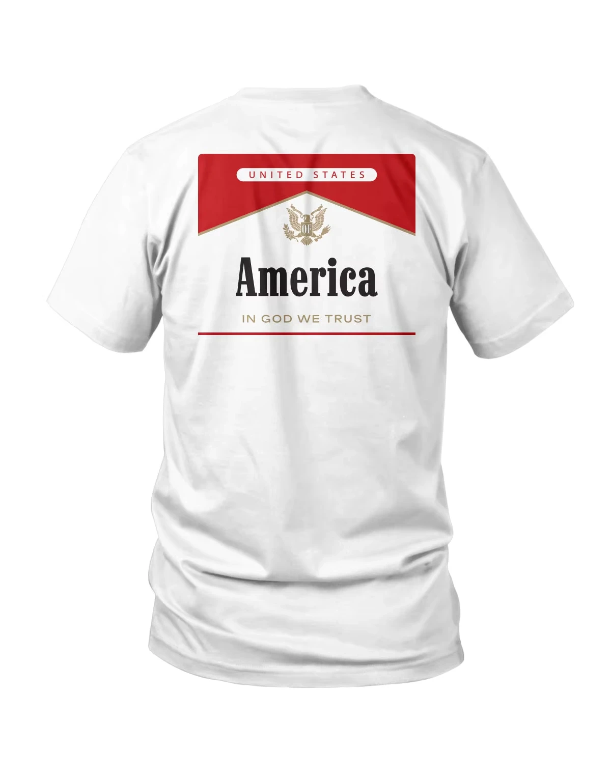 USA Patriotic Casual Graphic T Shirt Unisex Double Print Large Back America Vintage Pack Pattern Bald Eagle Emblem