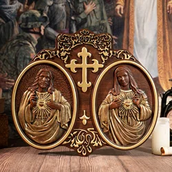 Sacred Heart of Jesus and Heart of Mary Jesus Christ Wall Decor, Religious Saint Statue, Complete Catholic Christmas Gift