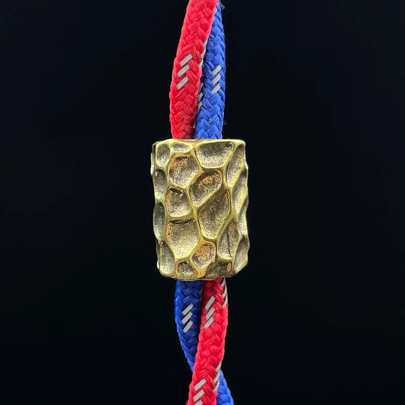 Pattern Irregular Cylinder Hammer Texture Brass Knife Beads DIY Paracord Bracelets Accessories Woven Lanyard Keychains Pendants