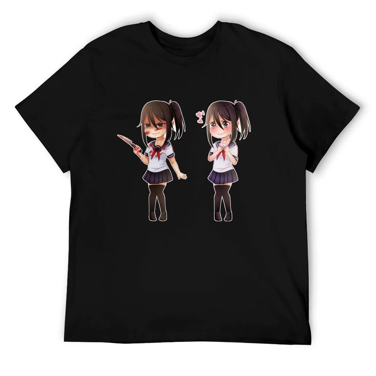 

Yandere Chan - BOTH T-Shirt t shirts for man graphic vintage t shirt men 100% cotton luxury brand T-Shirt